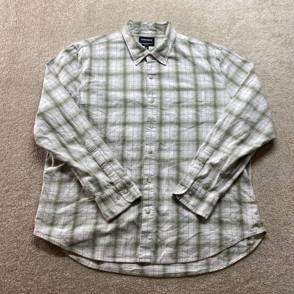 Bonobos Shirt Mens 2XL Standard Fit Plaid Button Up Long Sleeve Casual